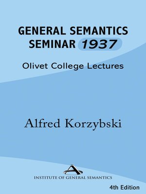 cover image of General Semantics Seminar 1937